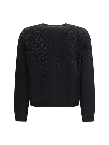 Crew-Neck Cardigan Black/Multicolour