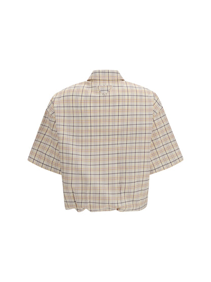 Shirt Checked Poplin Natural/Lilac