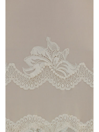 Dress, Lace and Jersey, Ivory