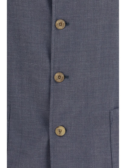 Jacket Cotton-Silk Blend Dark Grey