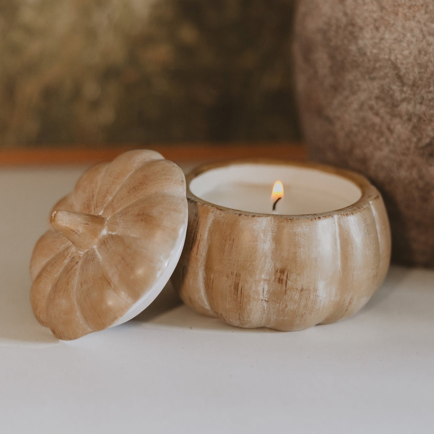 Pumpkin Spice Soy Candle - Ceramic Pumpkin Jar - 8 oz