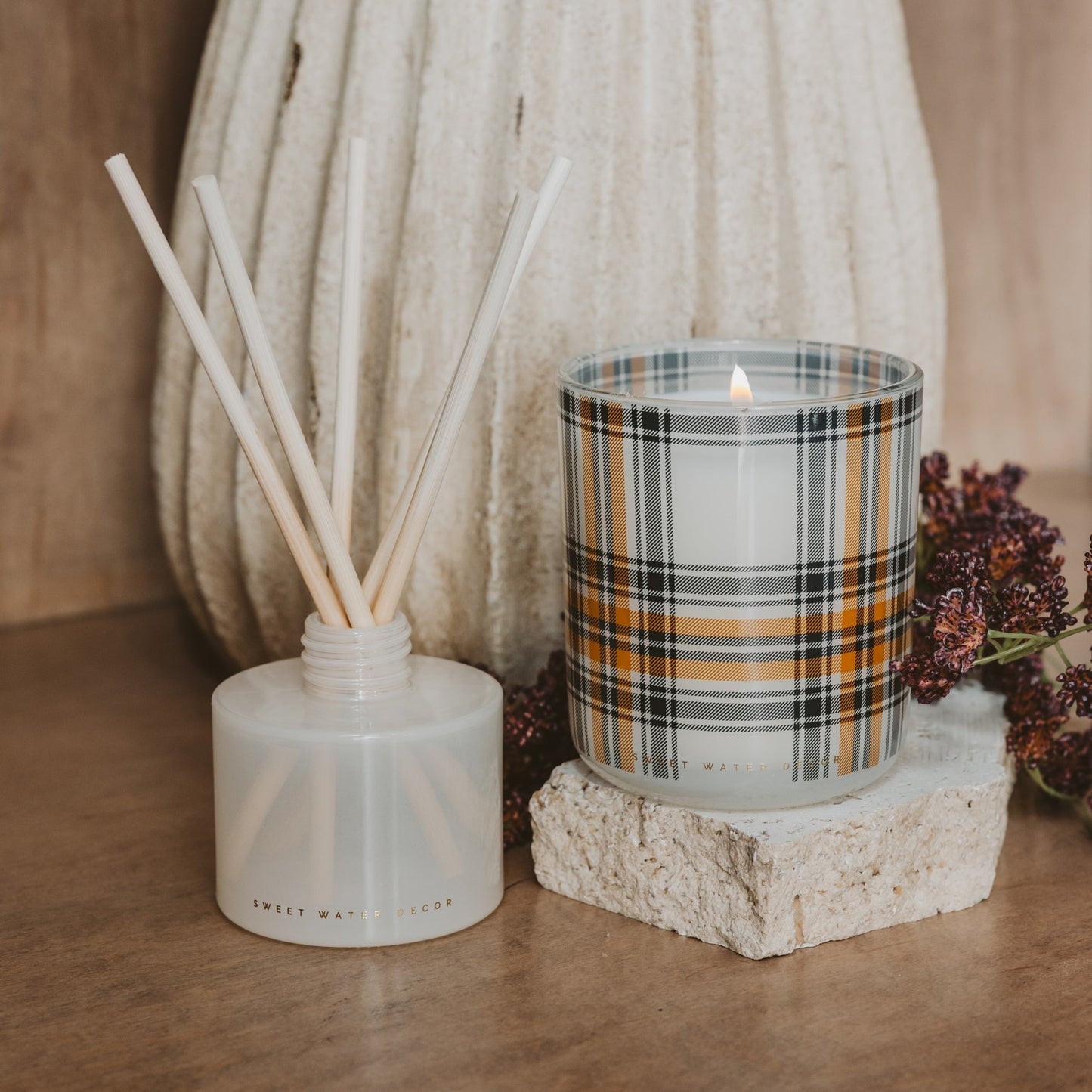 Hello Fall Soy Candle - Boxed Tinted Glass Jar - 12 oz
