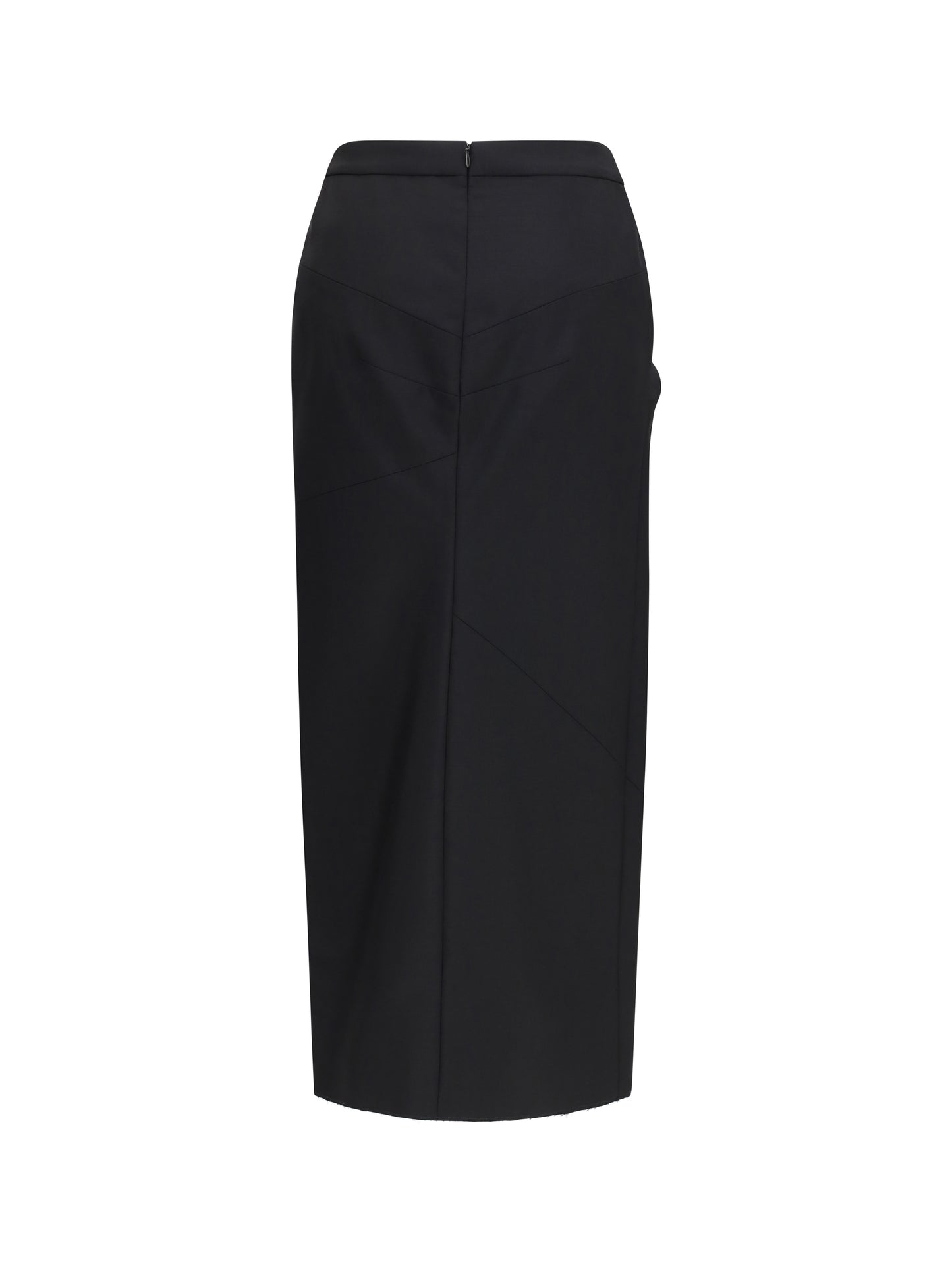 Draped Midi Skirt Double-Faced Wool & Mohair