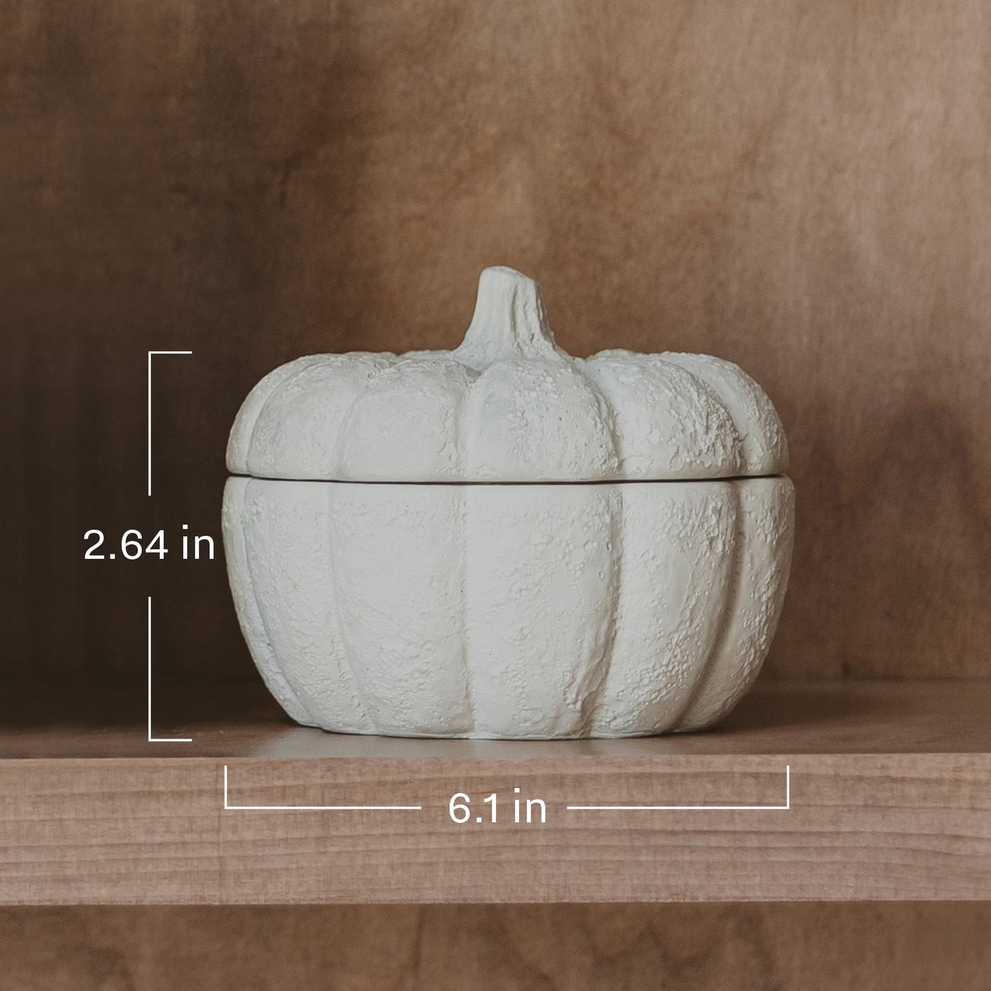 Cashmere and Vanilla Soy Candle - Cement Pumpkin Jar - 13.5 oz