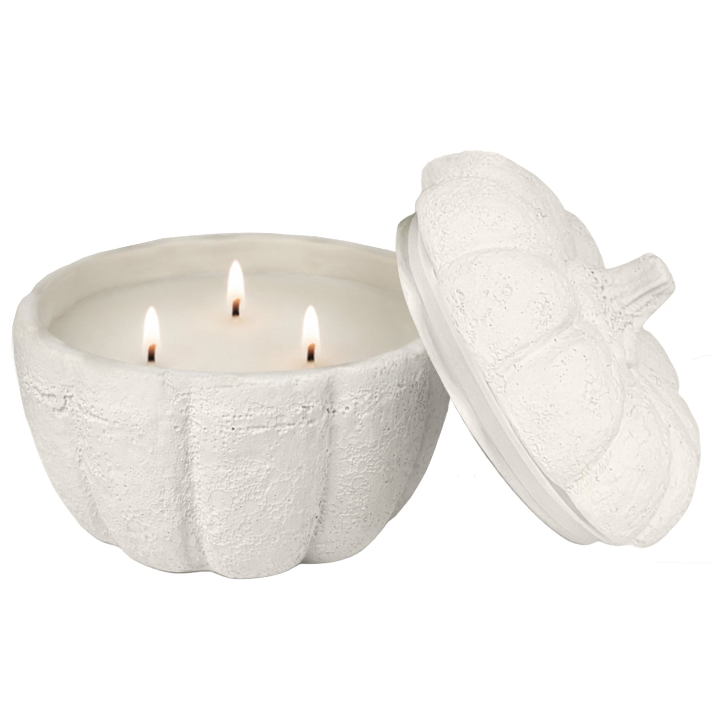 Cashmere and Vanilla Soy Candle - Cement Pumpkin Jar - 13.5 oz