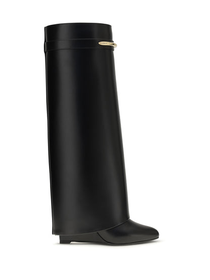 Leather Shark Boots Black