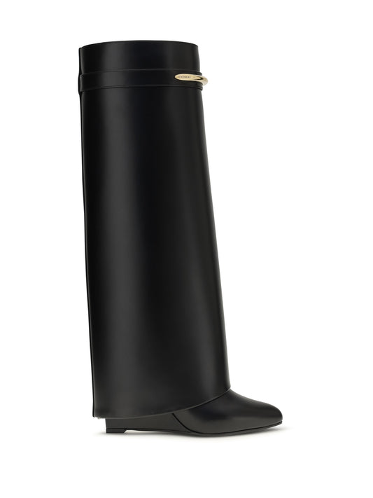Leather Shark Boots Black