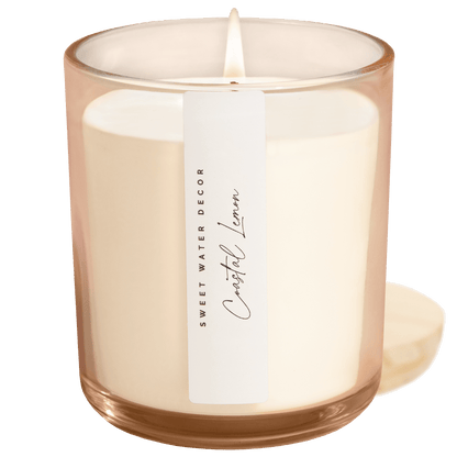 Coastal Lemon Soy Candle - Tinted Glass Jar - 12 oz