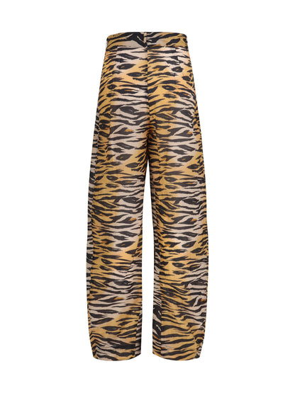 Trousers Barrel-Fit Animal-Print