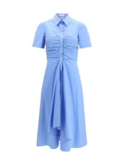 Dress Midi Shirt Sky Blue Cotton