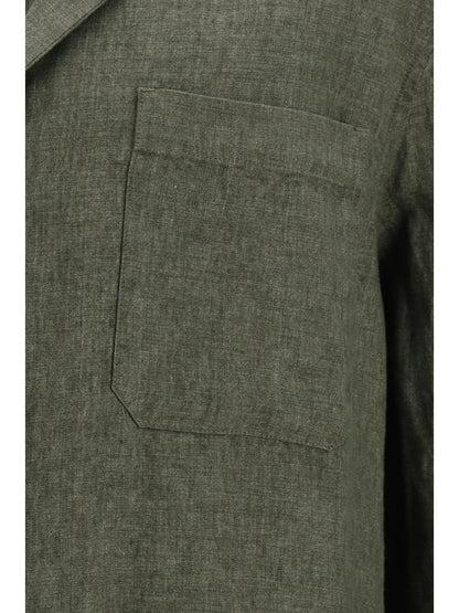 Shirt Serafino Linen Olive