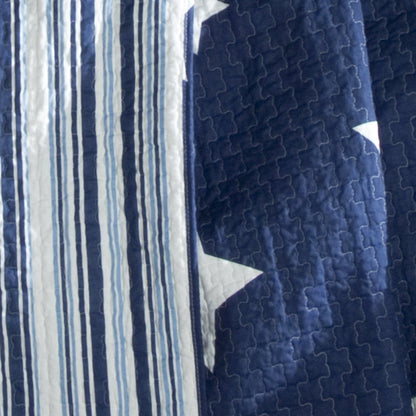 Star Reviersible 2 Piece Quilt Set Twin Size
