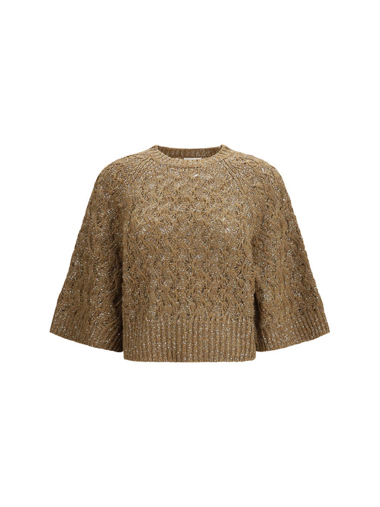 Open-Knit Sweater Sesame/Camel