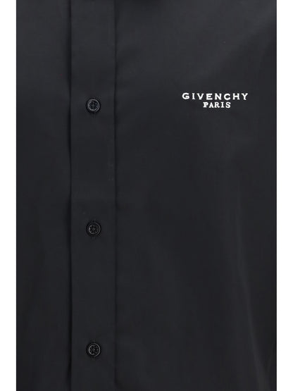 Shirt Poplin Embroidered Black