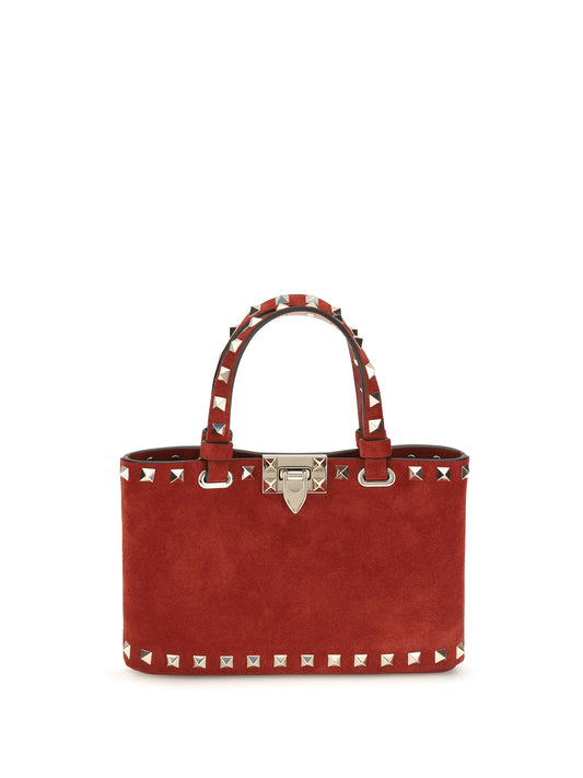 Handbag Rockstud Mini Suede Russet Red