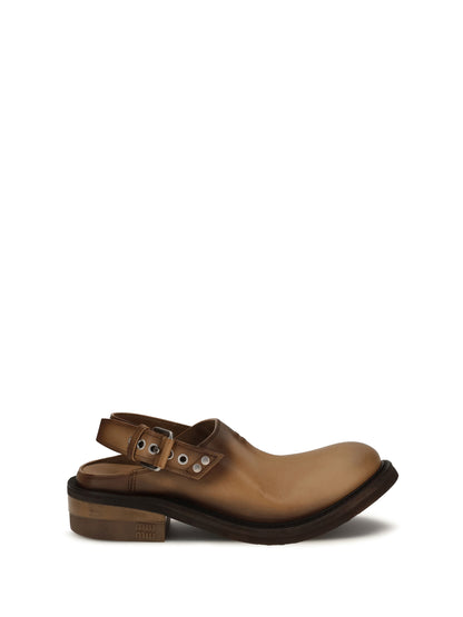 Mules Foule Tan Leather