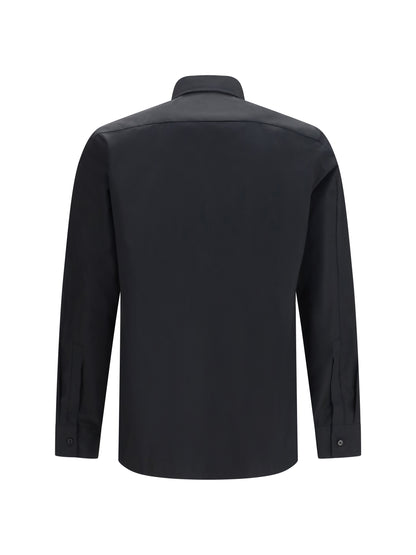 Shirt Poplin Embroidered Black