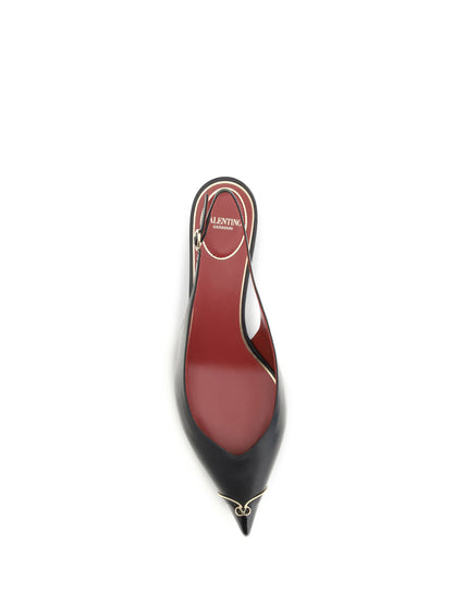 Pumps VLogo Signature Black Calf Leather