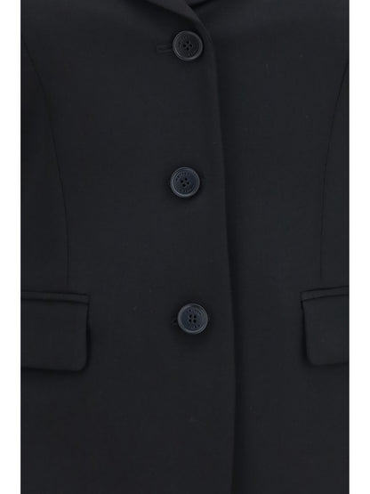 Jacket Off-Shoulder Black Merino Wool