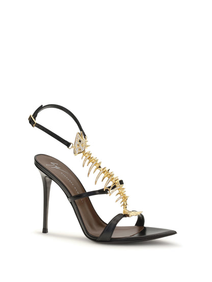 Sandals Slim Black Leather