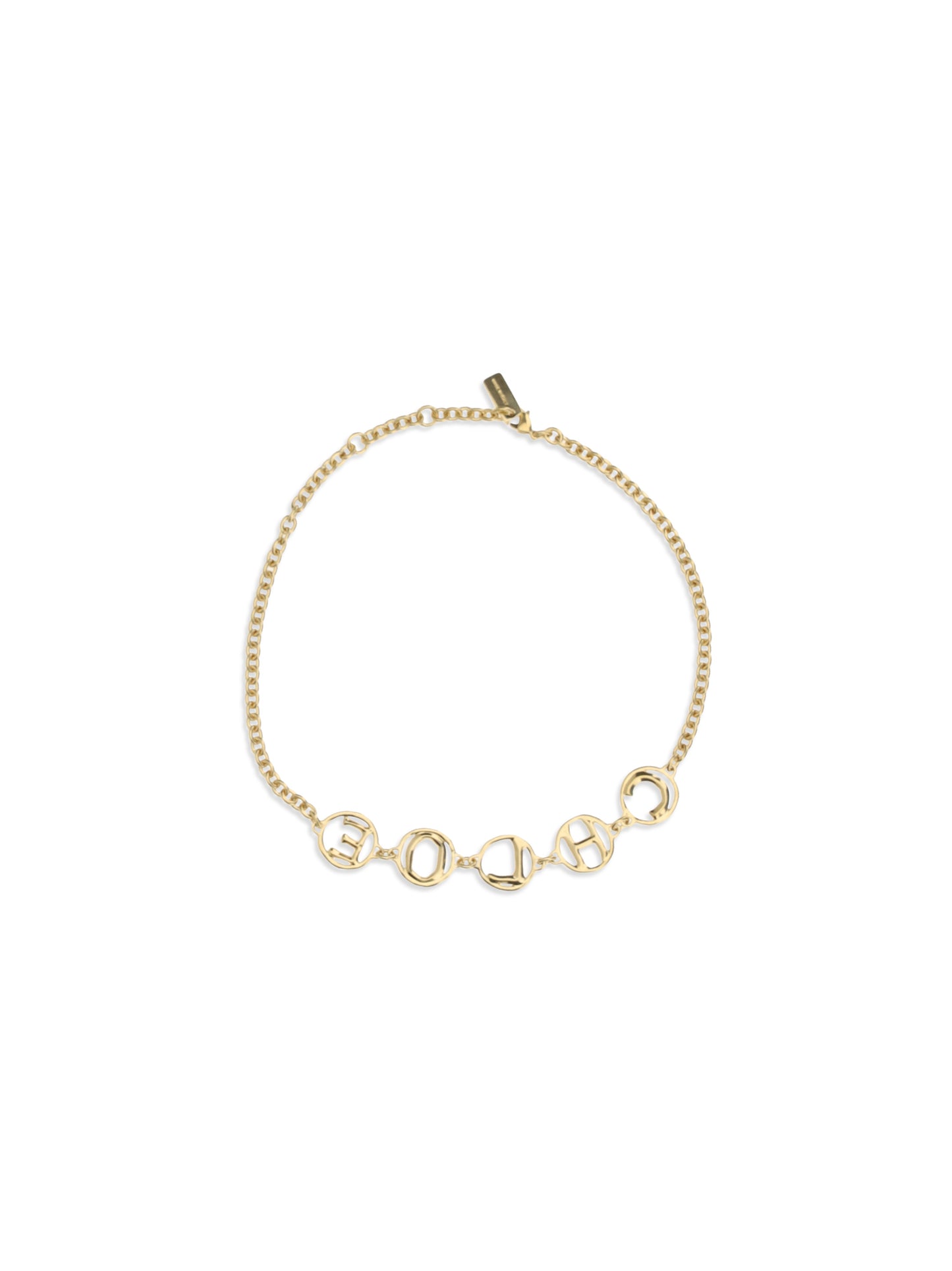 Choker Necklace Script Vintage Gold