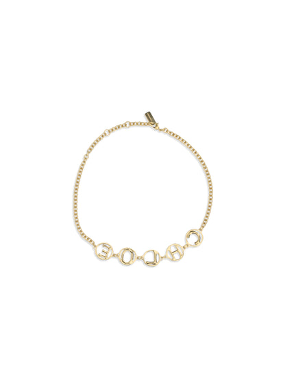 Choker Necklace Script Vintage Gold
