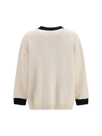 Open Cardigan With Polka-Dot Bow, Birch/Black
