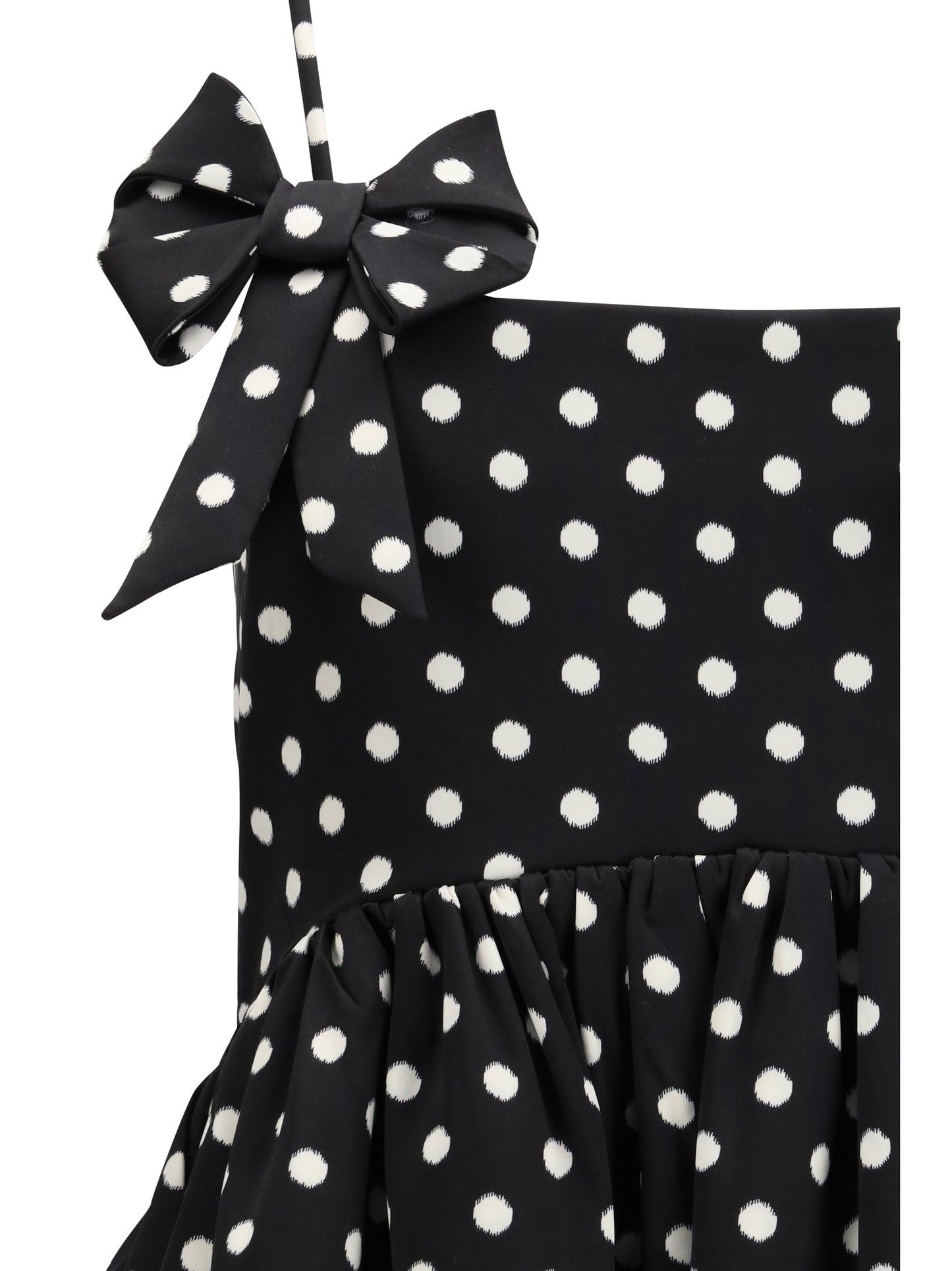 Mini Dress Polka-Dot Satin Black