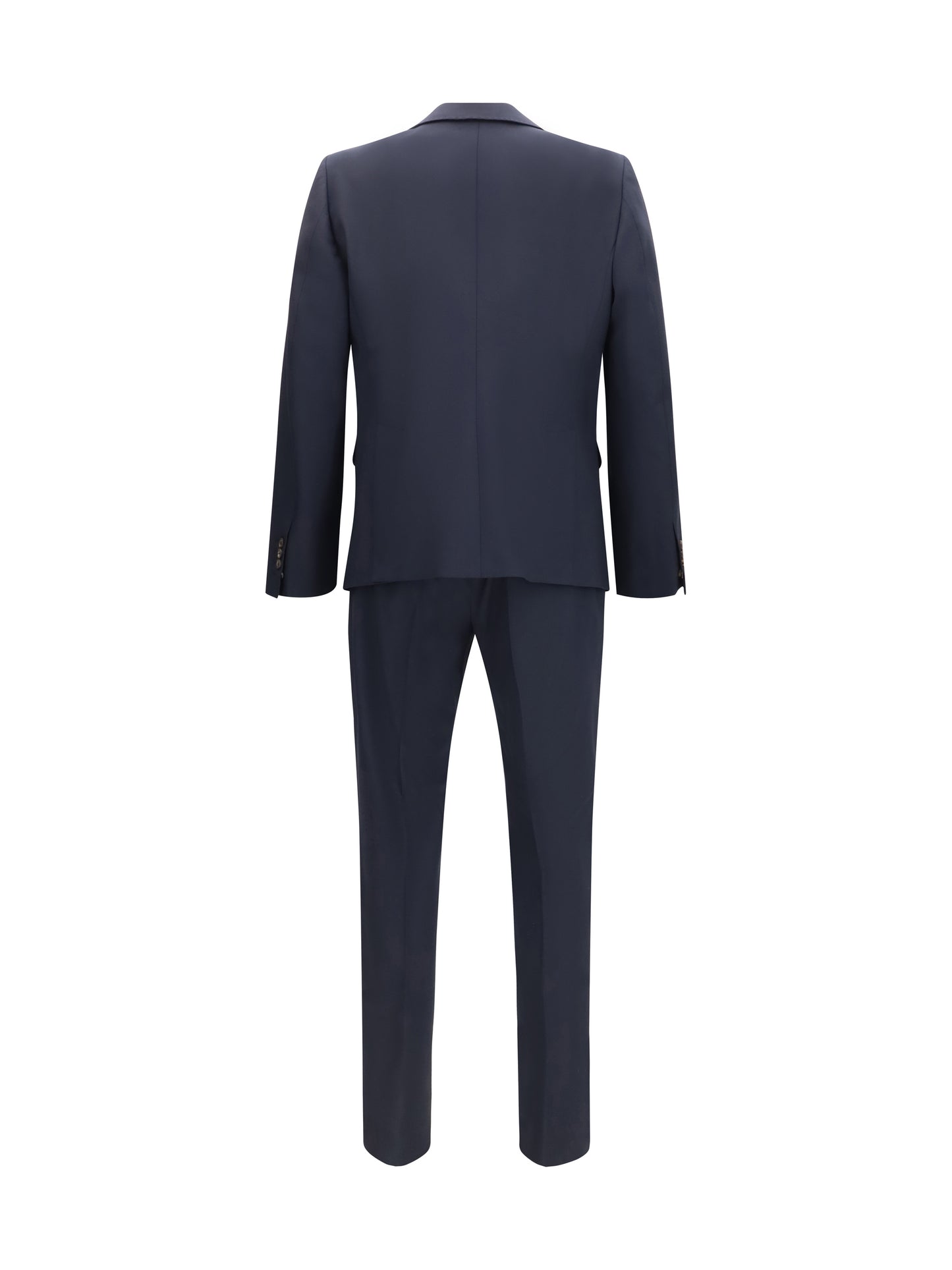 Suit Single-Breasted Wool-Blend Navy Blue