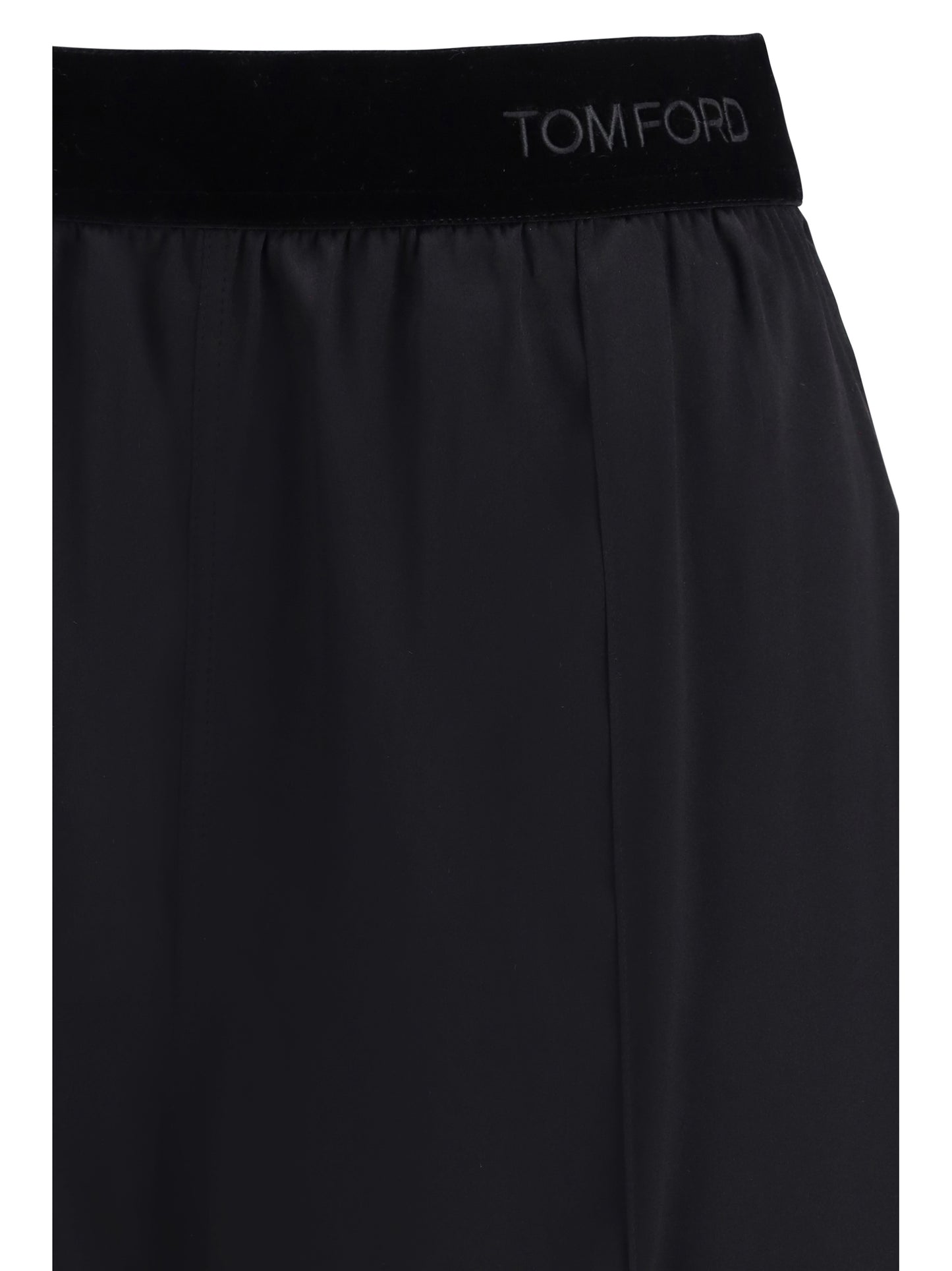 Trousers Stretch Silk Satin Black