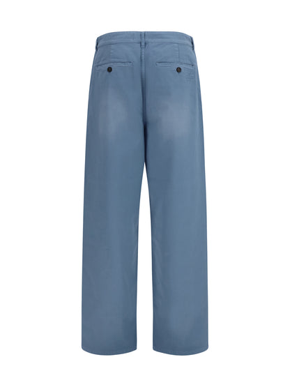 Garment-Dyed Wide-Leg Trousers