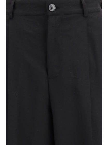 Pleated Trousers Black