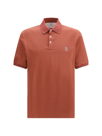 Polo Shirt Coral/Grey