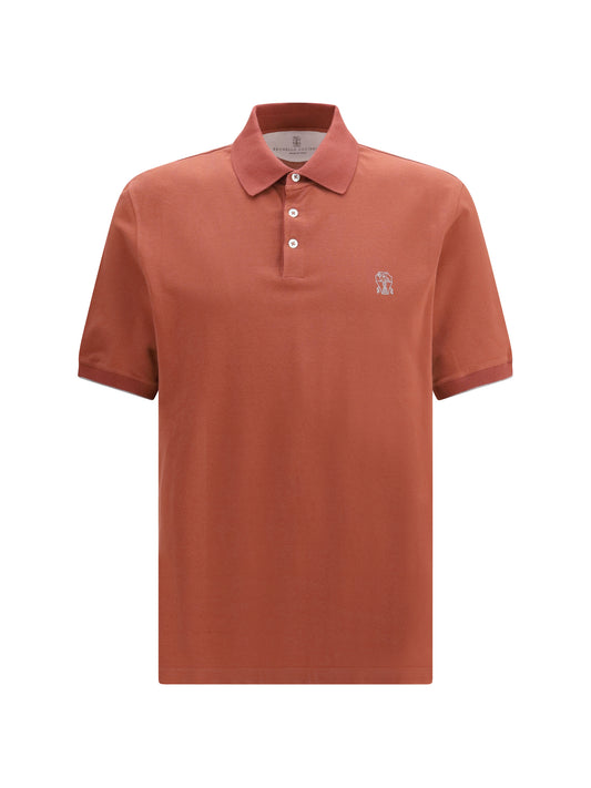 Polo Shirt Coral/Grey