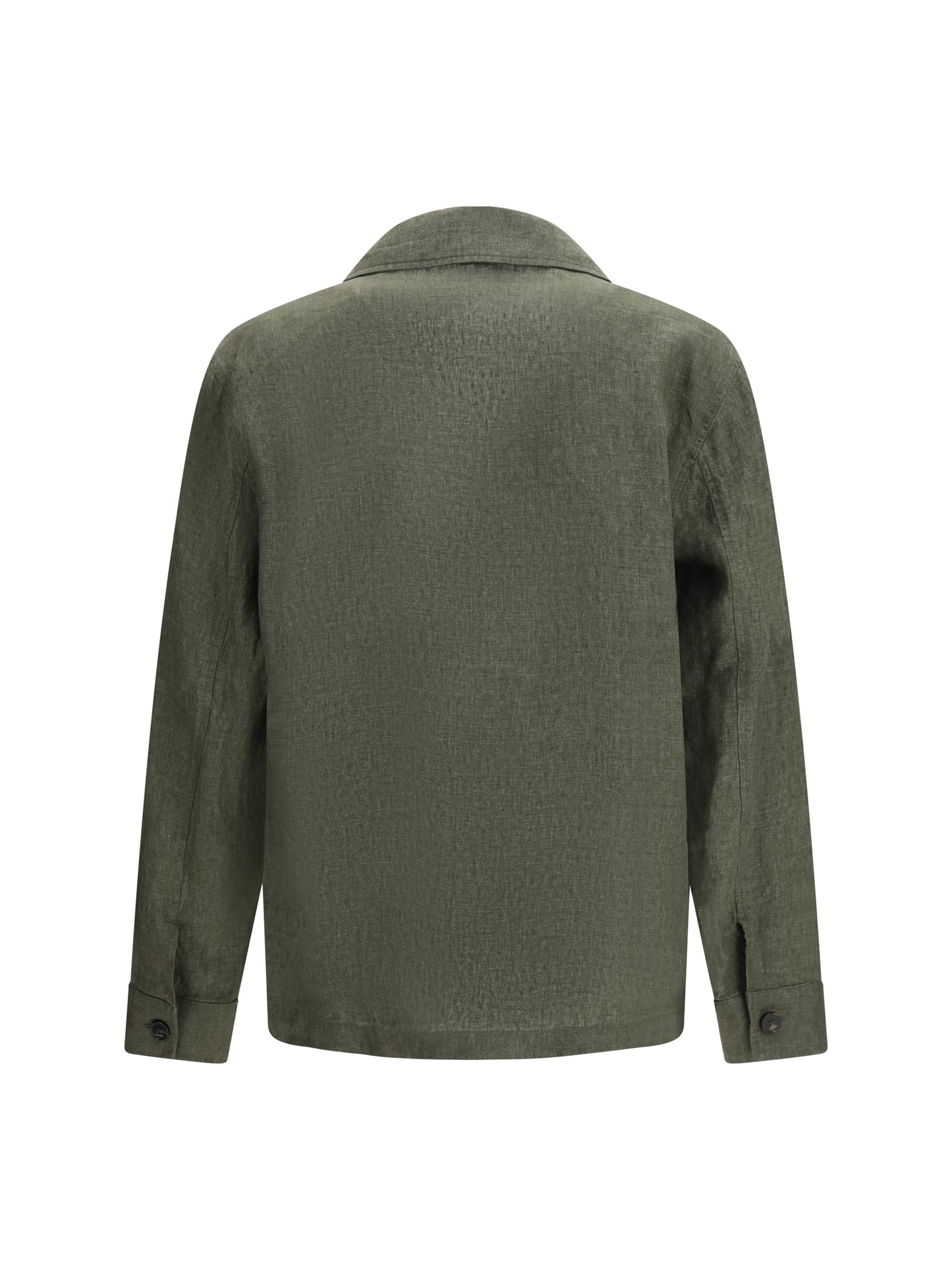 Shirt Serafino Linen Olive