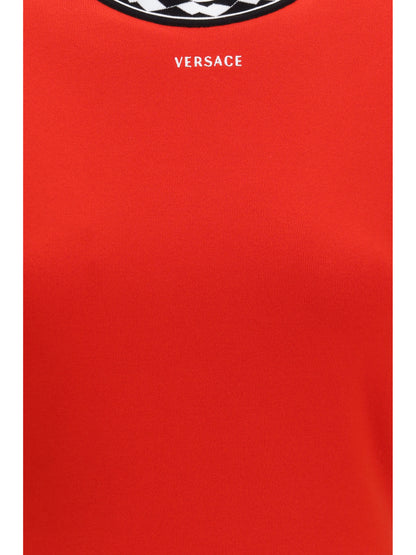 Mini Dress Cotton Knit Scarlet