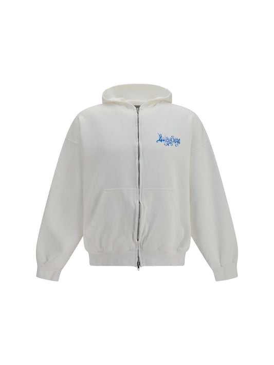Zip Hoodie Sketchy Full White