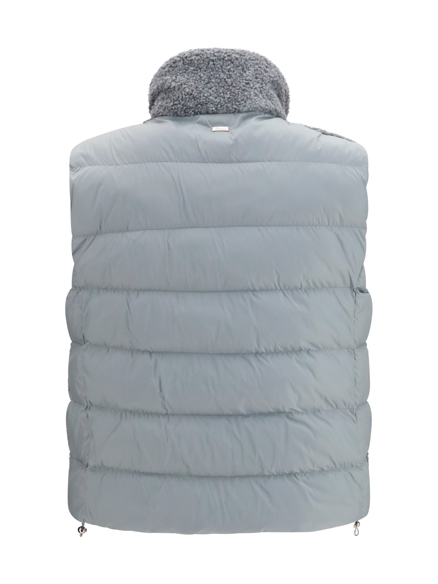 Padded Vest Shearling Front Pearl Grey