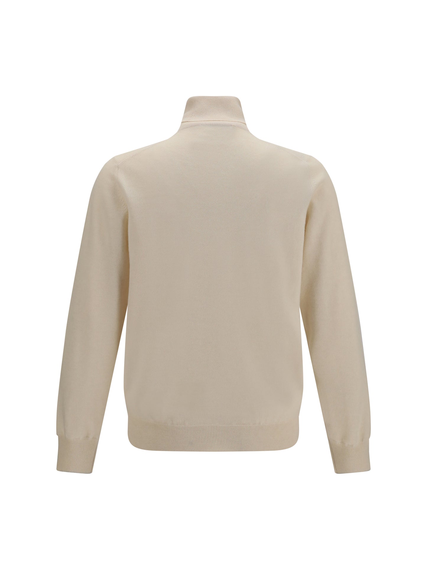 Turtleneck Cashmere Sweater Cream/Grey