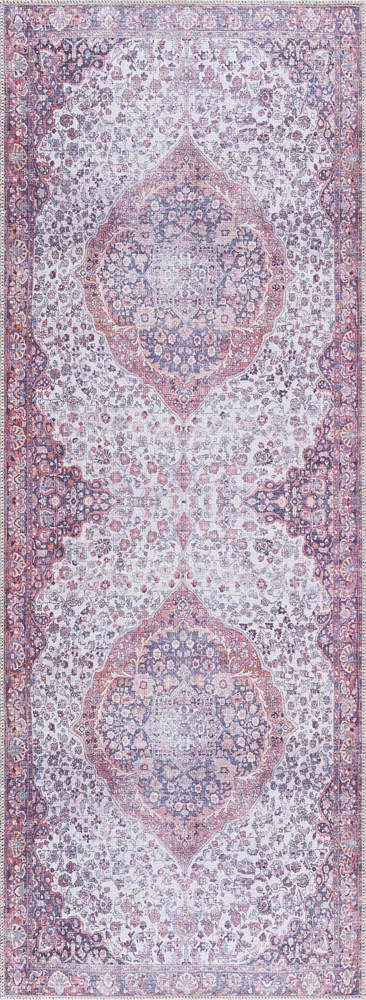 Red Cael Tumble Dry Washable Rug - Clearance