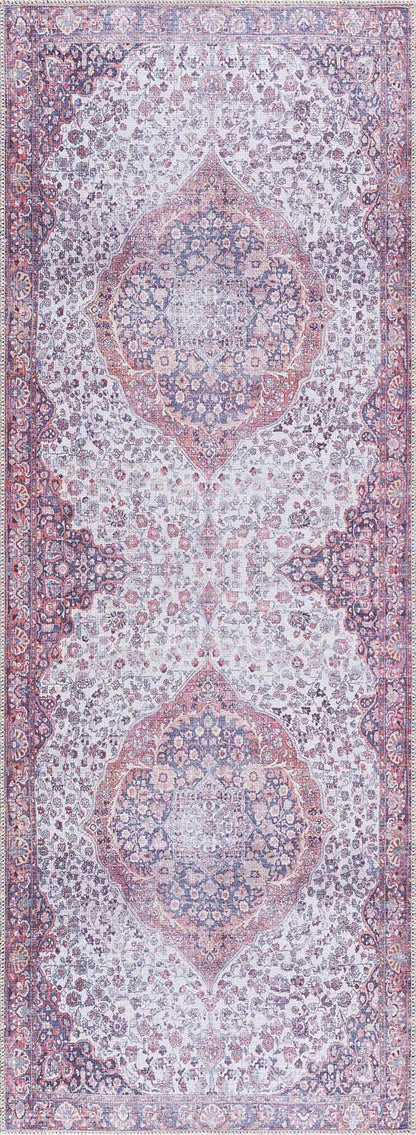 Red Cael Tumble Dry Washable Rug - Clearance