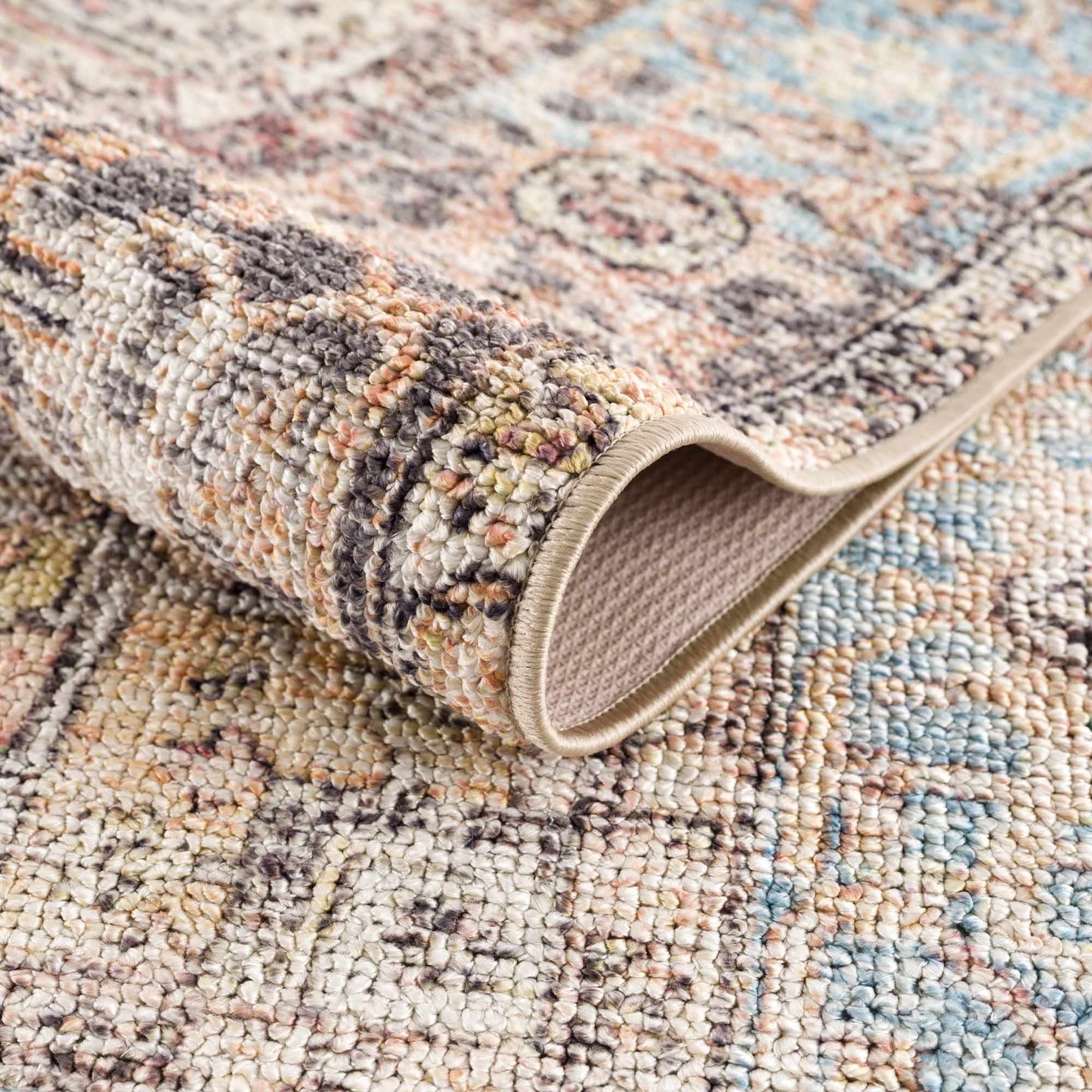 Beck Peach Washable Area Rug - Clearance