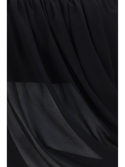 Top Draped Black Silk