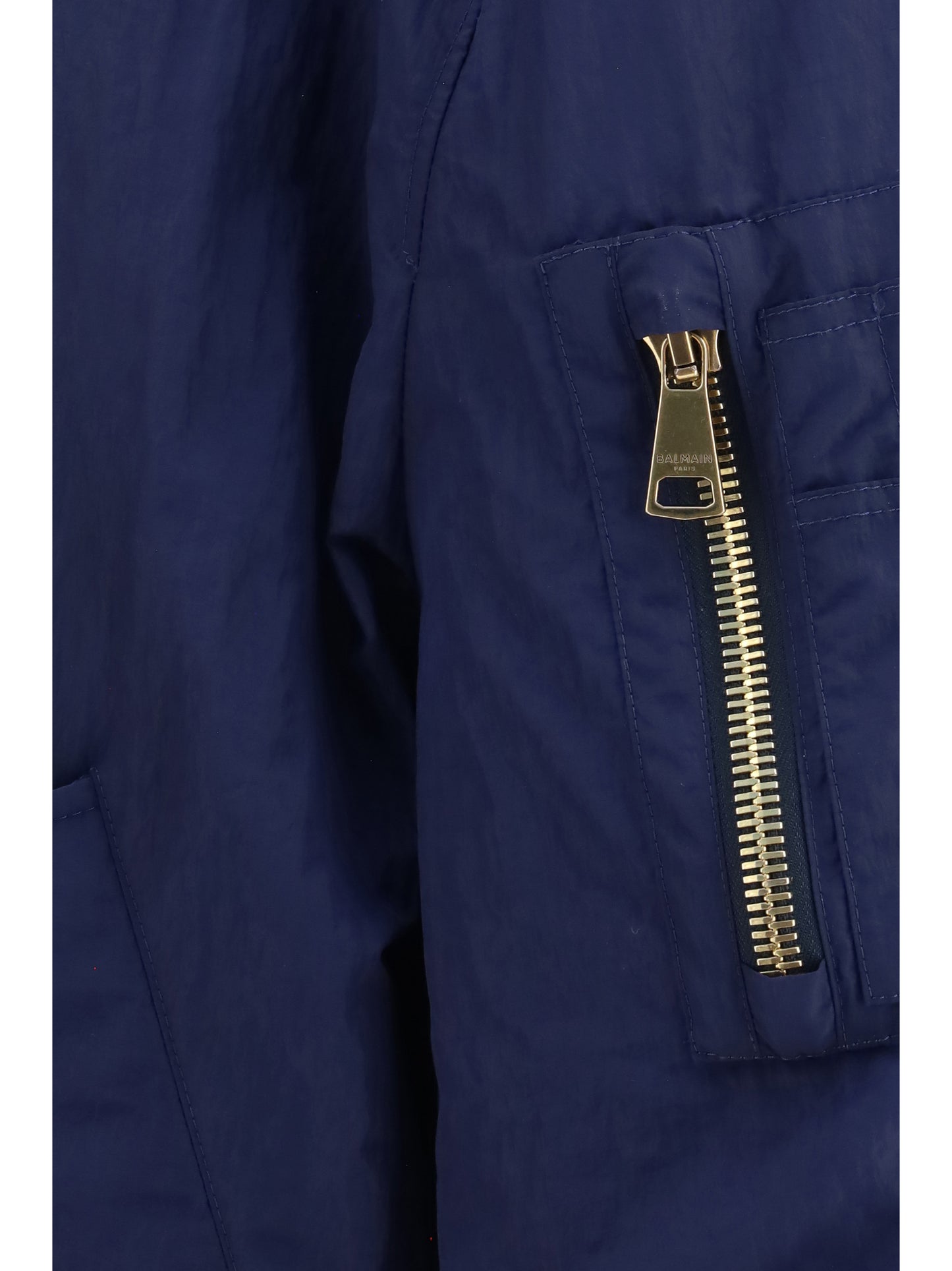 Nylon Bomber Jacket With Embroidered Back