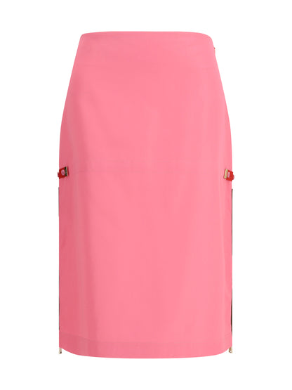 Midi Skirt With Zip Detailing Pink