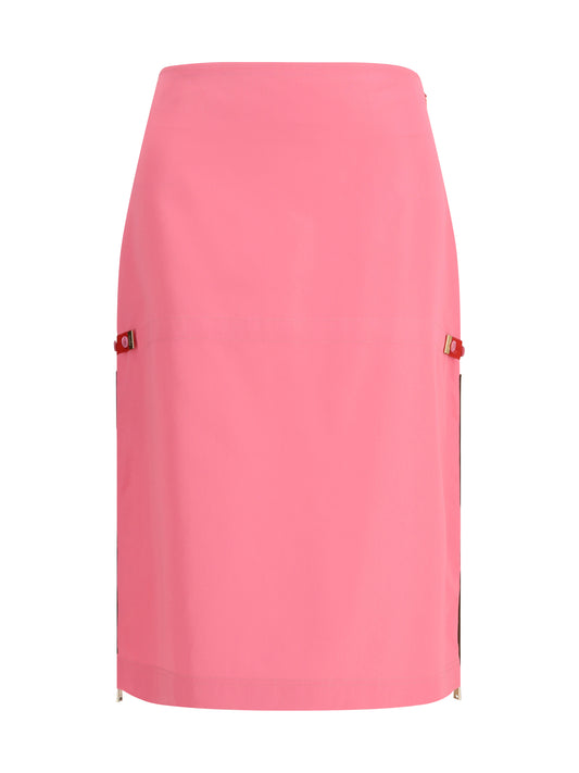 Midi Skirt With Zip Detailing Pink