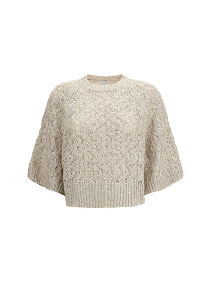 Sweater Open-Knit Silk Blend