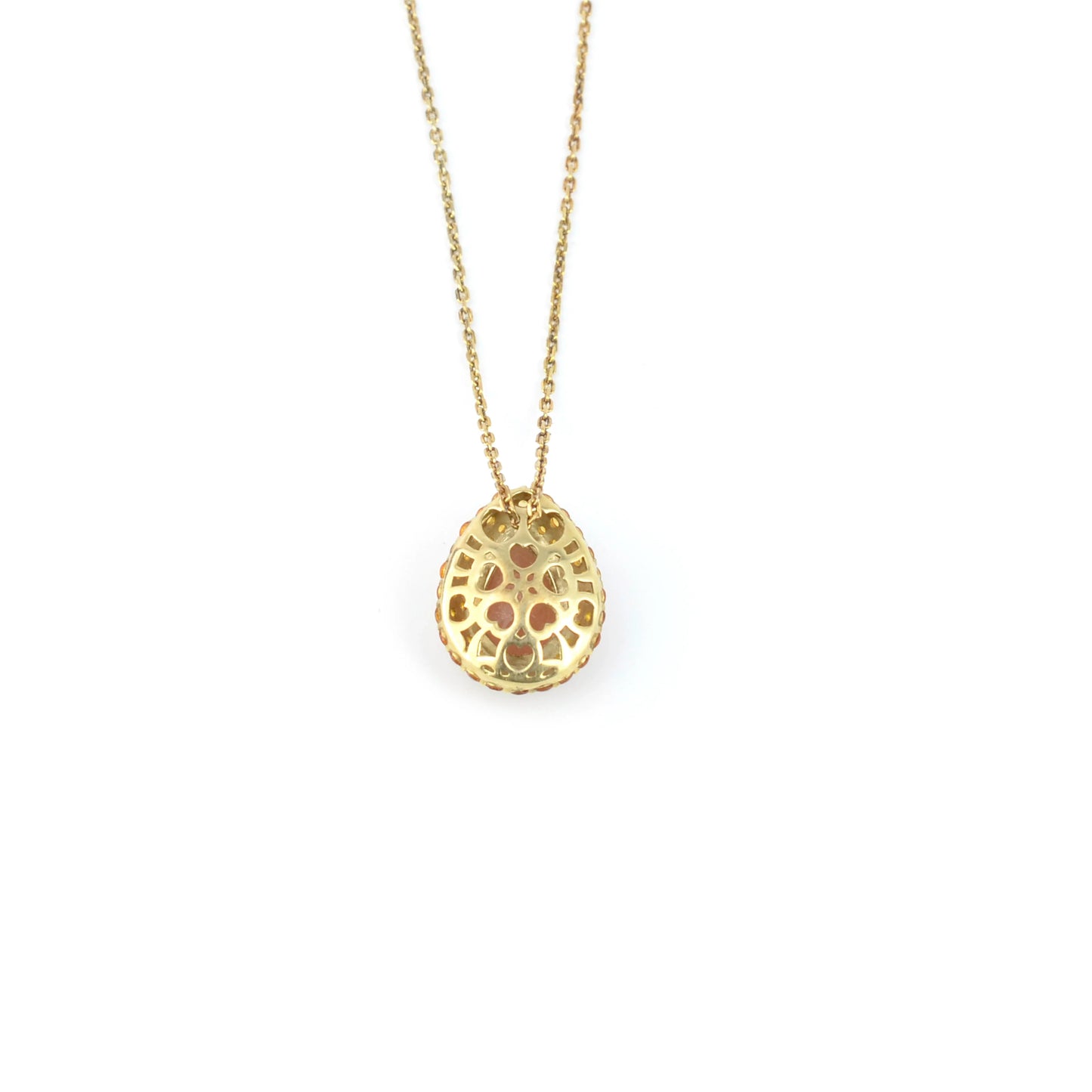 Orange Teardrop Moonstone Pendant Necklace