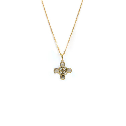 Natural Smoky Quartz Dainty Four Clover Necklace