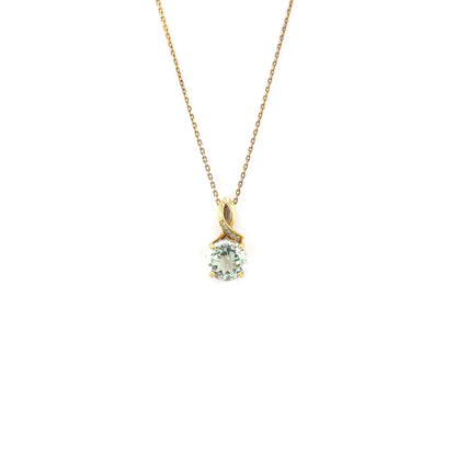 Natural Green Amethyst Pendant Necklace